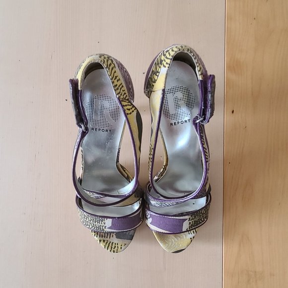 Report Summer Open Toe Pattern Heels - Sz 7 - Picture 9 of 11